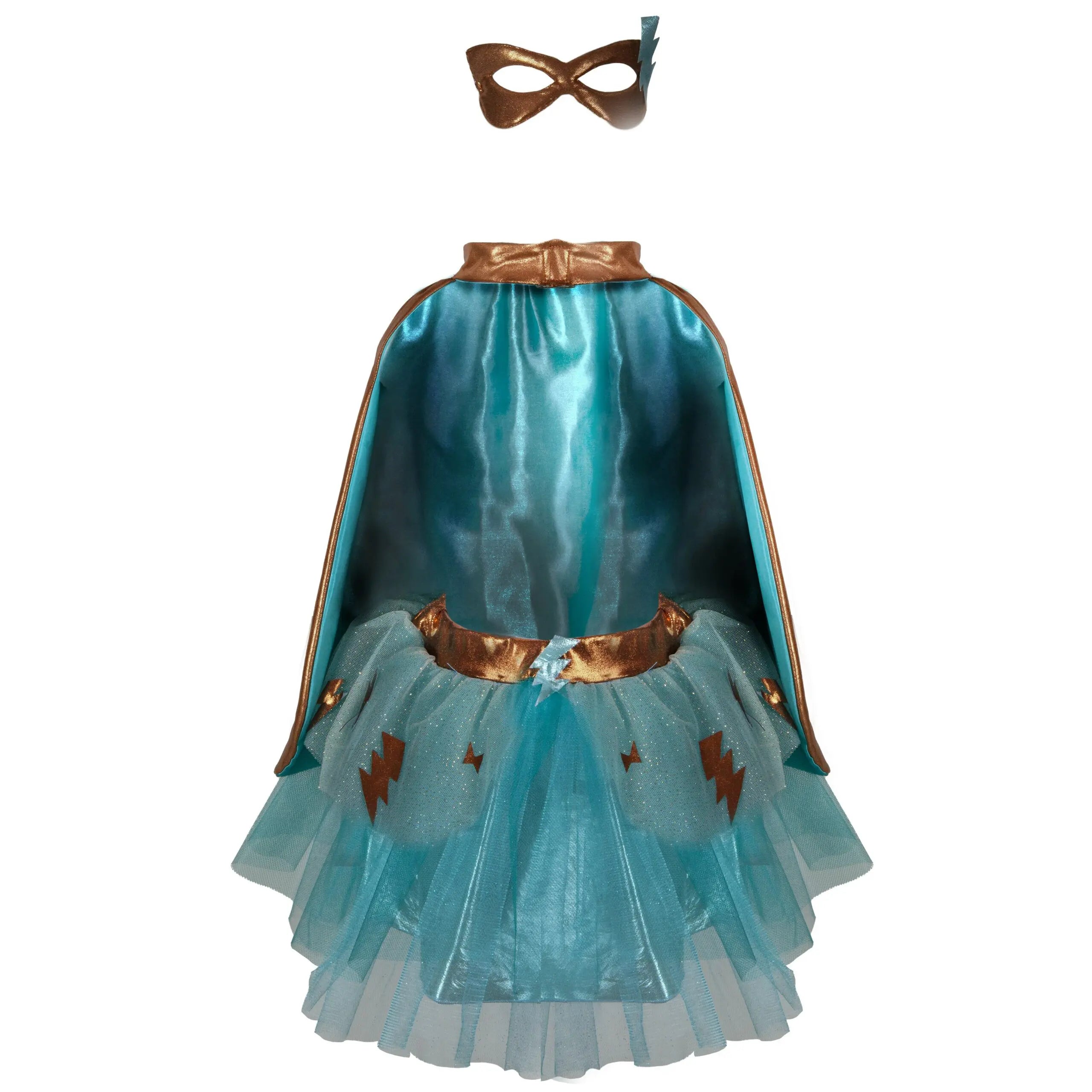 3-delat Set Superhjälte Kjol, Mantel & Ögonmask